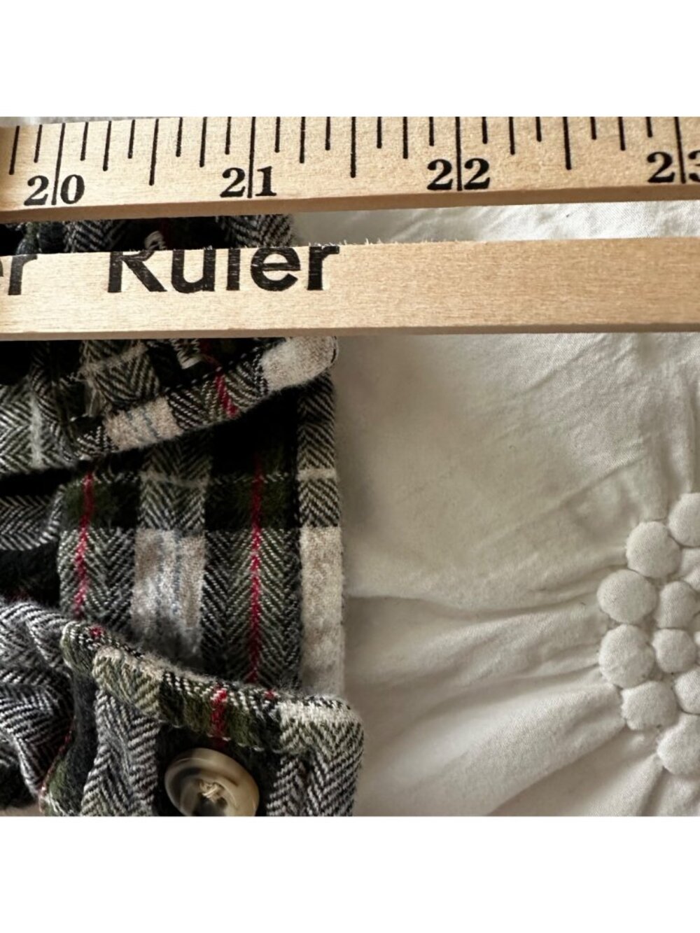 Arizona Plaid Flannel Shacket w/Corduroy Collar Zip Front White/Green/Red/Black - Picture 11 of 11